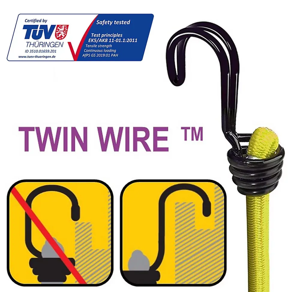 Pack de 12 tendeurs de différentes tailles Master Lock Twin Wire