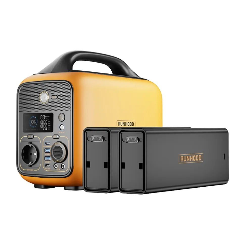 Pack Desk Nomade RUNHOOD - Station HE600 + 648 Wh + 200 W Solaire - Bureau Mobile Plug et Play