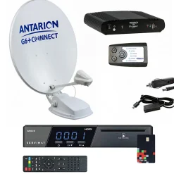 Pack Parabole Satellite Automatique 85cm + Récepteur TNTSAT HD + Positionneur ANTARION