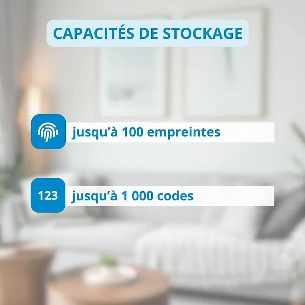 Pack poignée biométrique connectée locky-5 à empreinte digitale, code et bluetooth + passerelle wifi