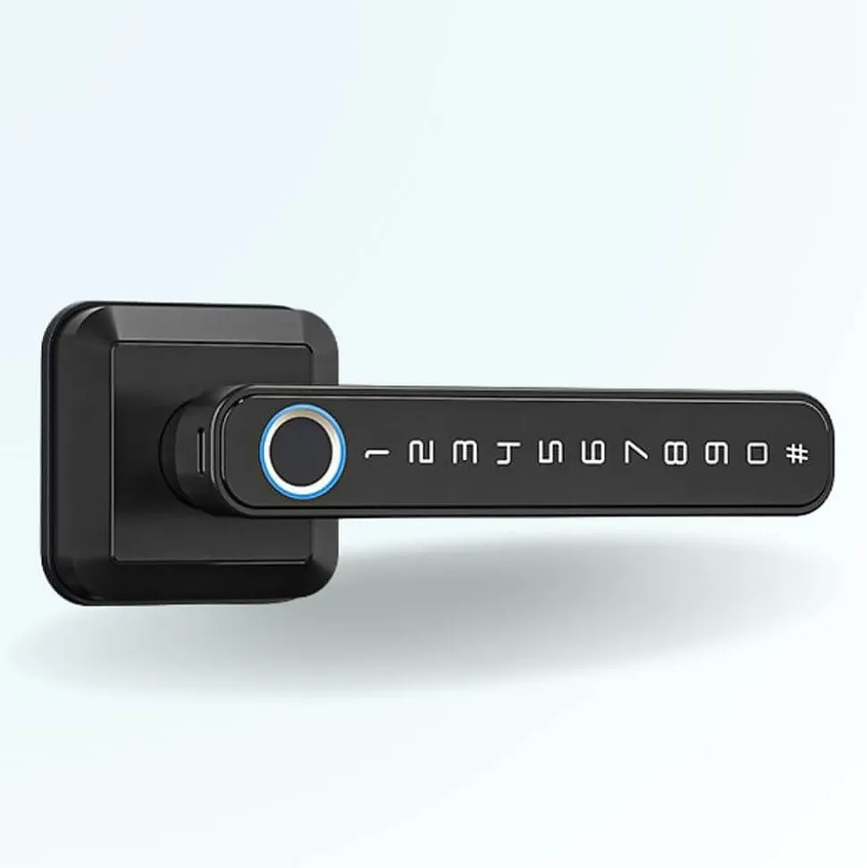 Pack poignée biométrique connectée locky-5 à empreinte digitale, code et bluetooth + passerelle wifi