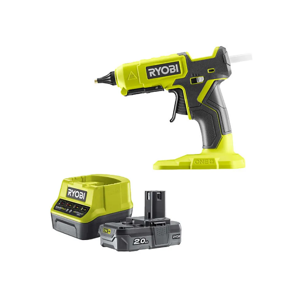 Pack RYOBI Pistolet à colle 18V One+ RGL18-0 - 1 Batterie 2.0 Ah - 1 Chargeur rapide