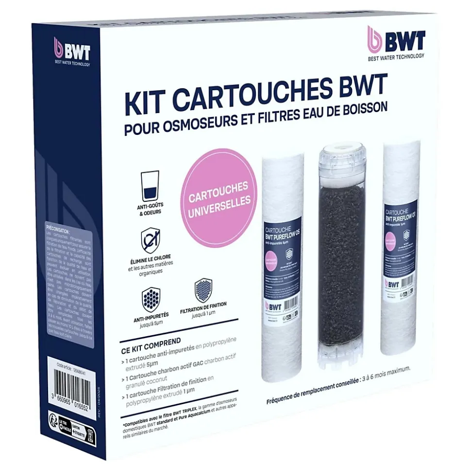 Pack Triplex Pour Filtres Bwt Eau De Boisson Et Osmoseurs Domestiques
