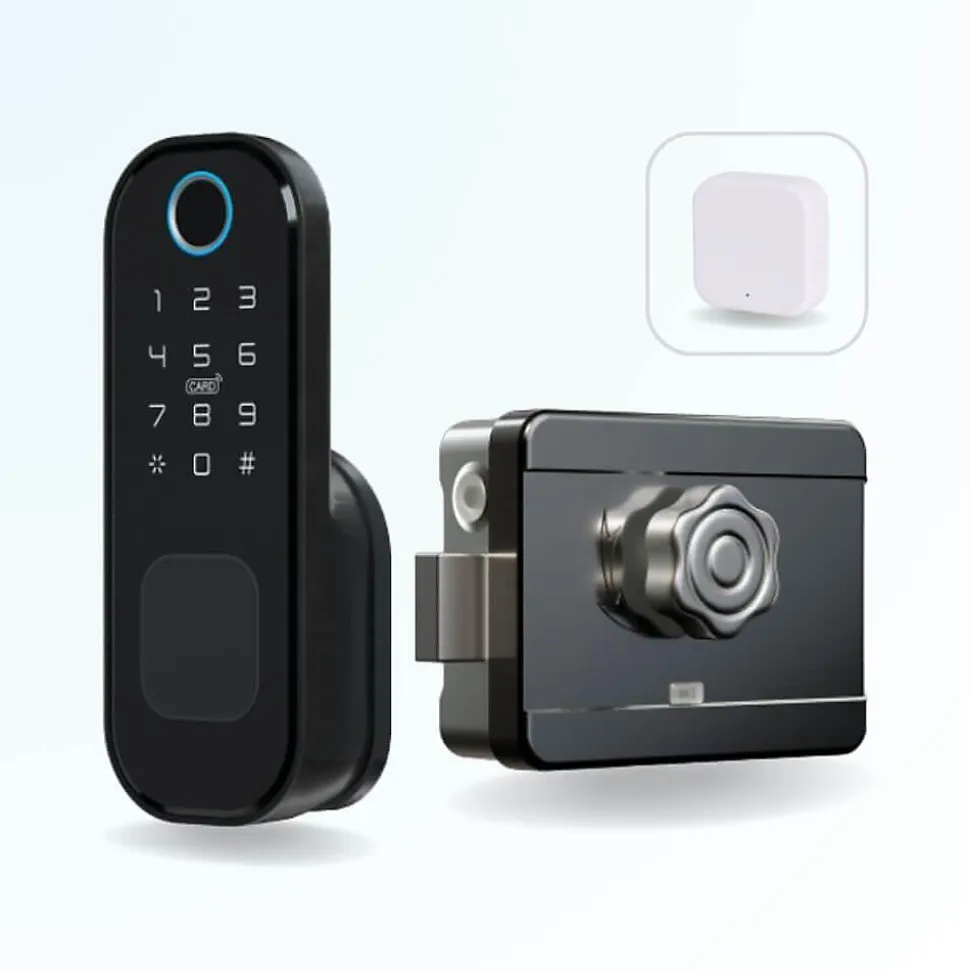 Pack verrou connectée locky-3 à code, badge et bluetooth + passerelle wifi