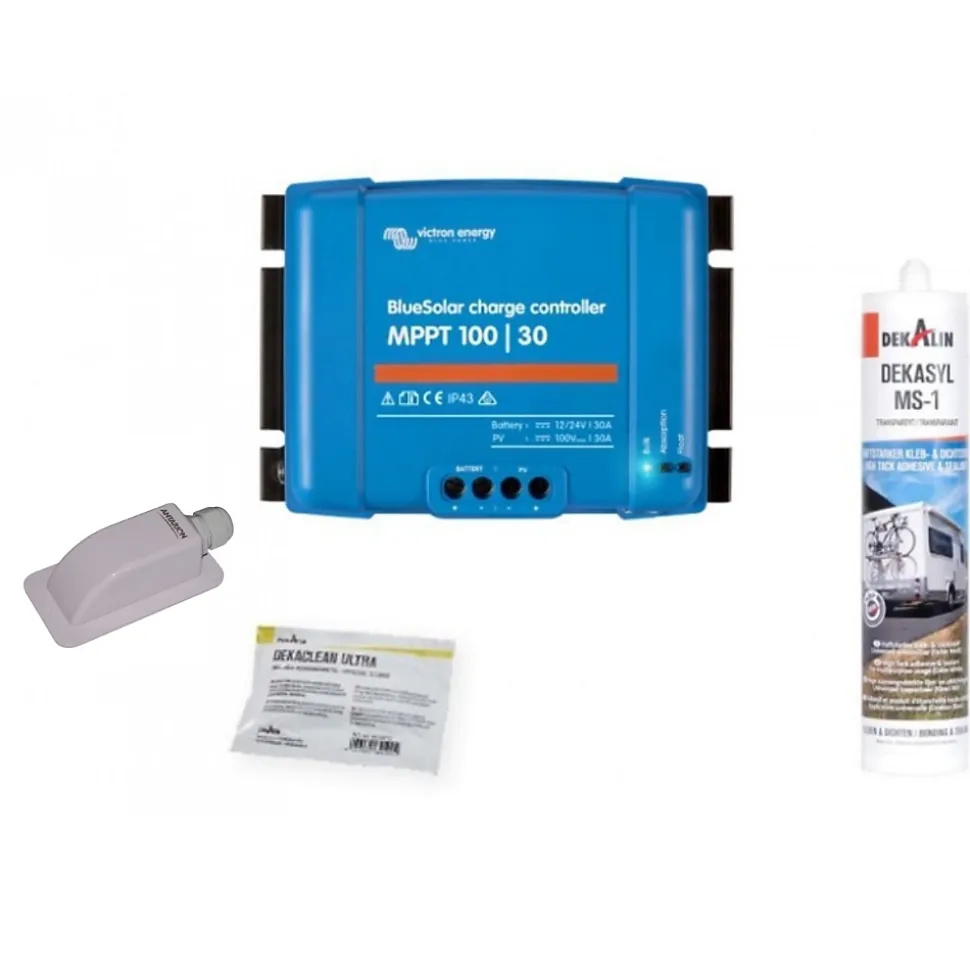 PACK 2x BLACK BOOSTER 170W Seul Panneau solaire Camping Car + Kit de pose solaire avec Régulateur de Charge ANTARION