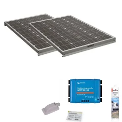 Pack 2x Panneaux solaire 120W + Kit de pose avec régulateur de charge Victron MPPT 440W 30A ANTARION