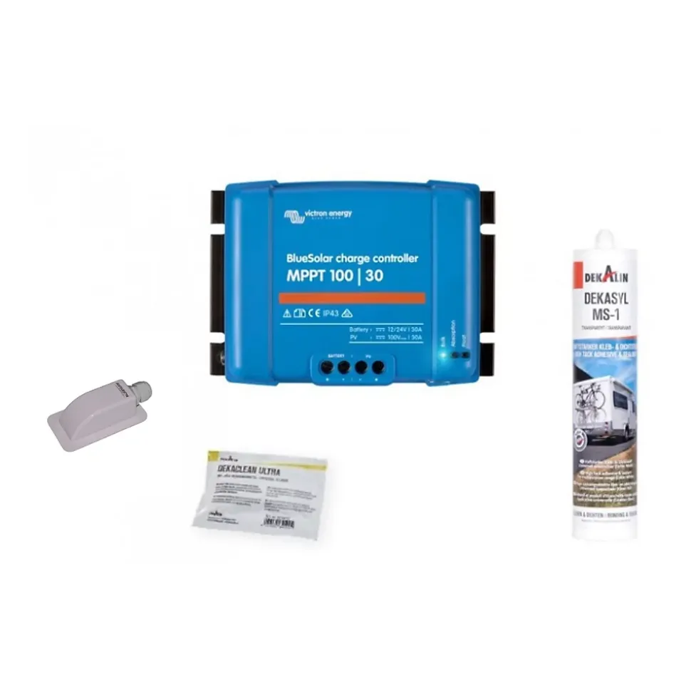 Pack 2x Panneaux solaire 120W + Kit de pose avec régulateur de charge Victron MPPT 440W 30A ANTARION
