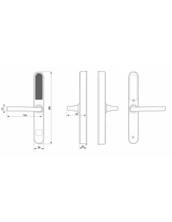 Paire de poignées connectées Intelock Room hôtel, pour porte d'hôtel, argent - INTELOCK