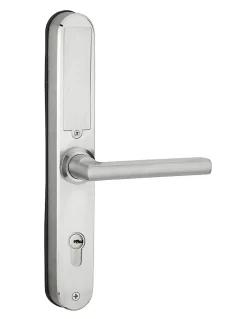 Paire de poignées connectées Intelock Multi, pour porte d'entrée, entr'axes 70mm, argent - INTELOCK