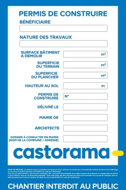 Panneau chantier, permis de construire 120 x 80 cm