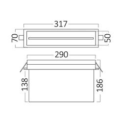 Panneau LED encastré WC BRAYTRON - Blanc - 3W