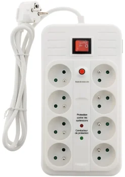 Parafoudre 8 prises + interrupteur Zenitech
