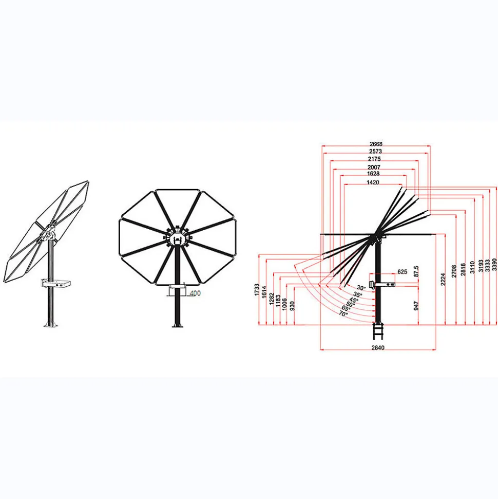 PARASOL SOLAIRE 1000W Plug & Play avec éclairage LED intégré