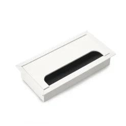 Passe-câbles de table Emuca Quadrum, rectangulaire, 159x80mm, à encastrer, Aluminium, Peint en blanc