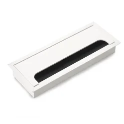Passe-câbles de table Emuca Quadrum, rectangulaire, 269x80mm, à encastrer, Aluminium, Peint en blanc