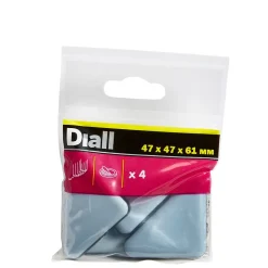 Patin auto-adhésifs Diall 45 x 45 mm x 4, blanc + gris/bleu