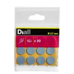 Patin auto-adhésifs Diall 17 mm x 20, noir + gris/bleu