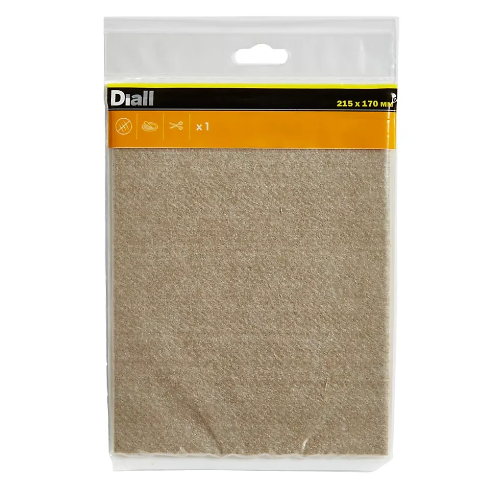 Patin en feutre auto-adhésifs Diall 215 x 170 mm x 1, beige