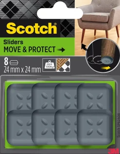 Patin glisseur adhésif carré gris Scotch ø24 mm