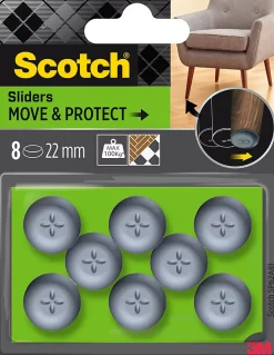 Patin glisseur adhésif rond gris Scotch ø22 mm