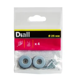Patin vissés Diall 25 mm x 4, noir + gris/bleu
