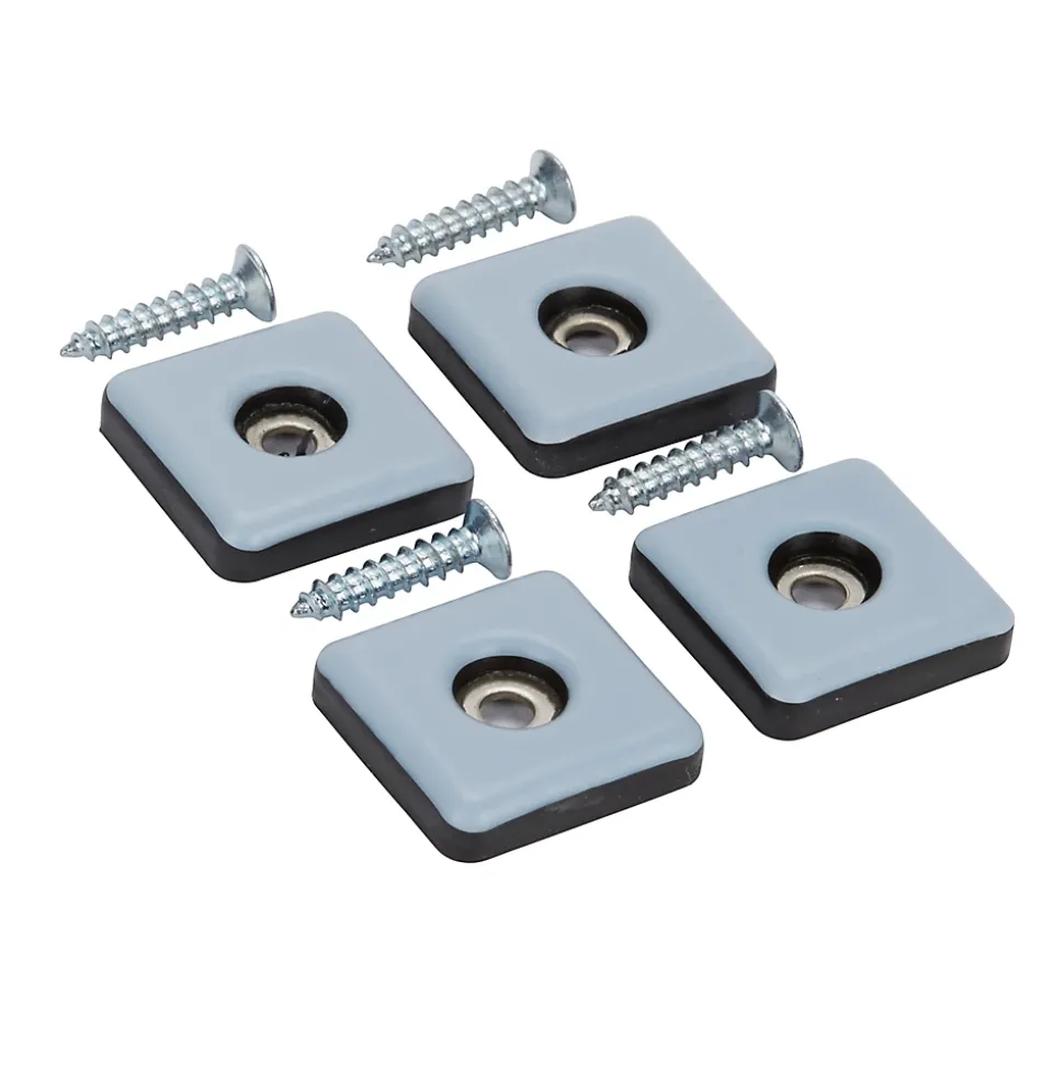 Patin vissés Diall 25*25 mm x 4, noir + gris/bleu