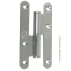 Paumelle parisienne gauche bout rond en inox 140x70 mm