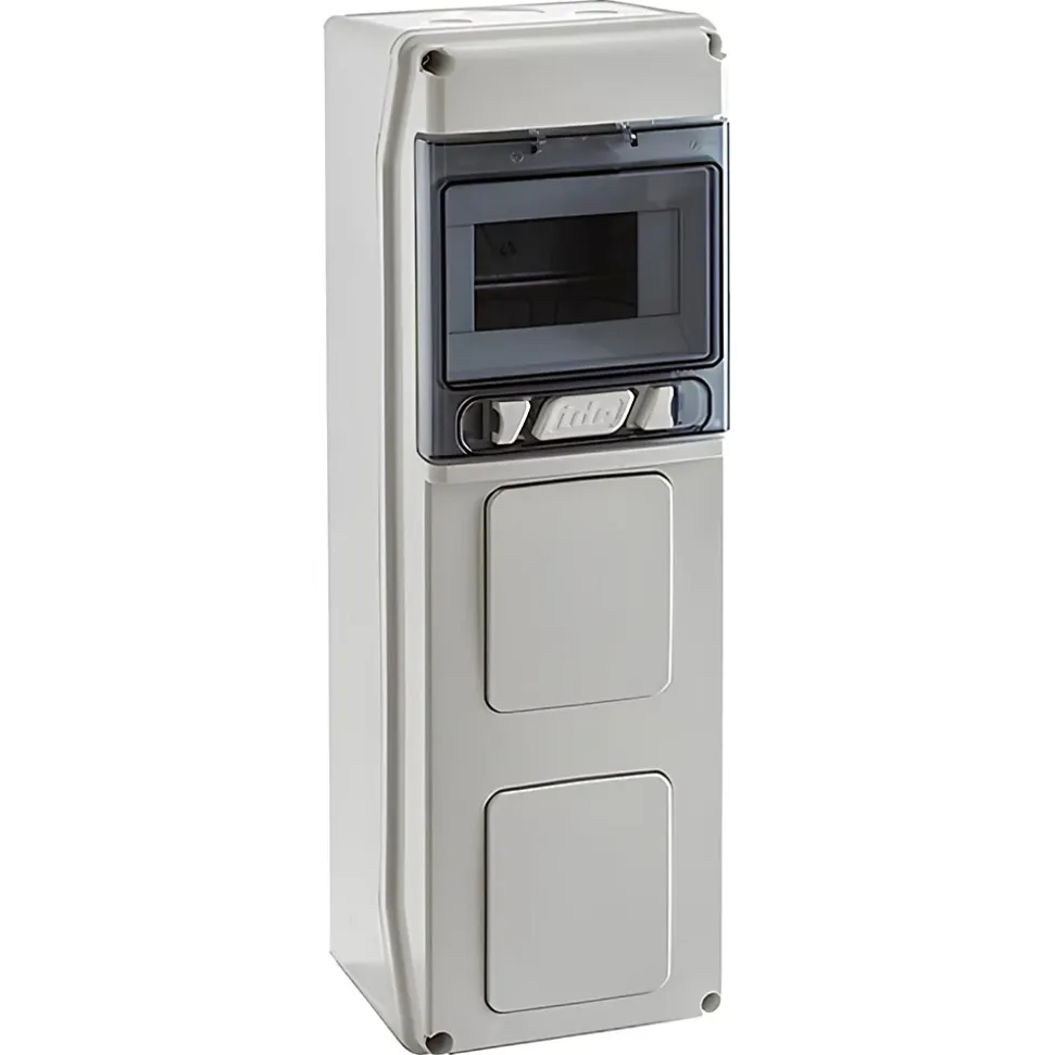 Pcsn6pt - Coffret Pour Prise étanche Ip65 - Prédécoupage 2 Prises - 1 Rangée De 6 Modules - Ide Star