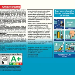 Peinture anti condensation cuisines et salles de bains Julien mat blanc mat 0,5L