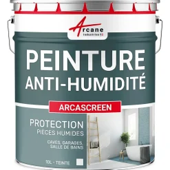 Peinture anti humidité mur humide salle de bain - ARCASCREEN - 10 L (jusqu'à 40 m²) - ARCANE INDUSTRIES