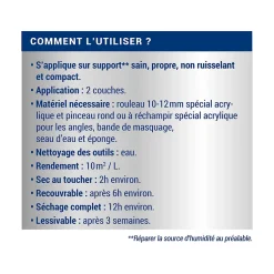Peinture anti-humidité intérieur satin gris souris Ripolin 0,75L