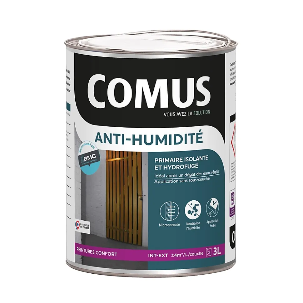 PEINTURE ANTI-HUMIDITE 3L - Primaire et finition hydrofuge - COMUS