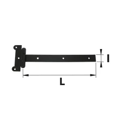 Penture bout carré acier noir Afbat L.500 mm