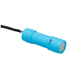 Petite lampe torche LED caoutchoutée bleue Diall 27 lumens