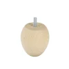 Pied de lit ovale en hêtre Bar Plus texture bois H. 7 x L. 7 cm