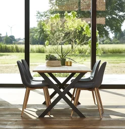 Pied de table modèle X Mottez H. 71 cm métal noir