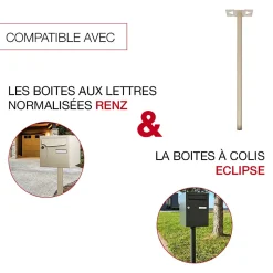 Pied elliptique Ivoire brillant RAL 1015B
