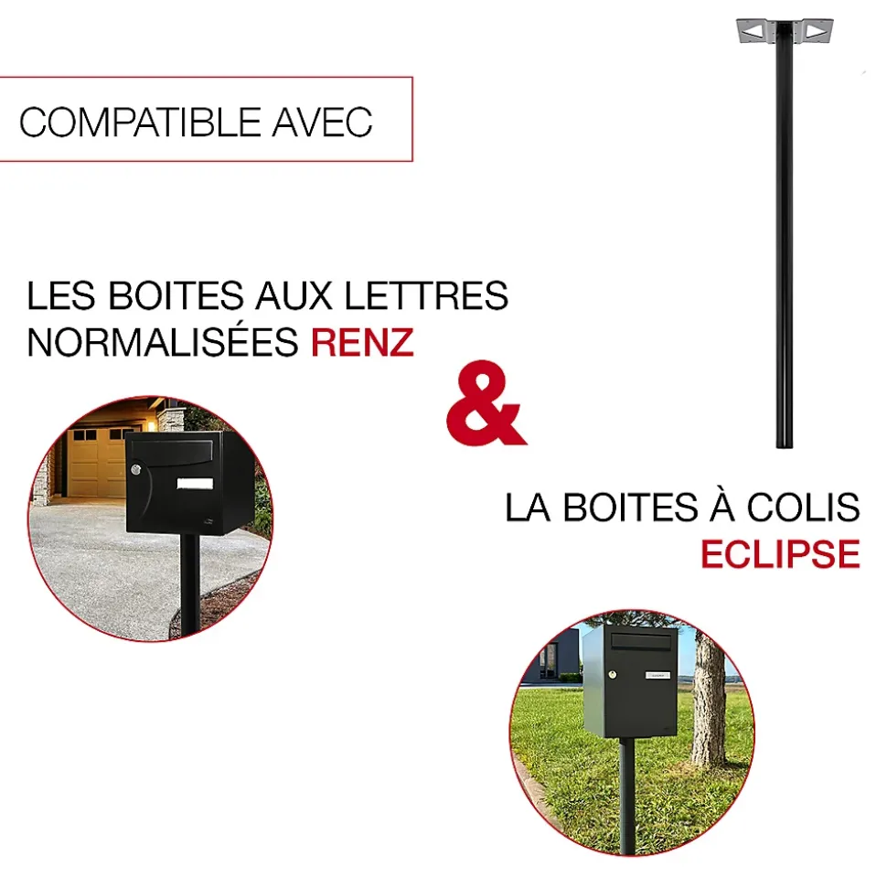Pied elliptique Noir mat RAL 9005MT30