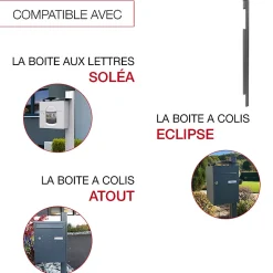 Pied latéral à sceller Gris anthracite mat sablé REN 0206MS