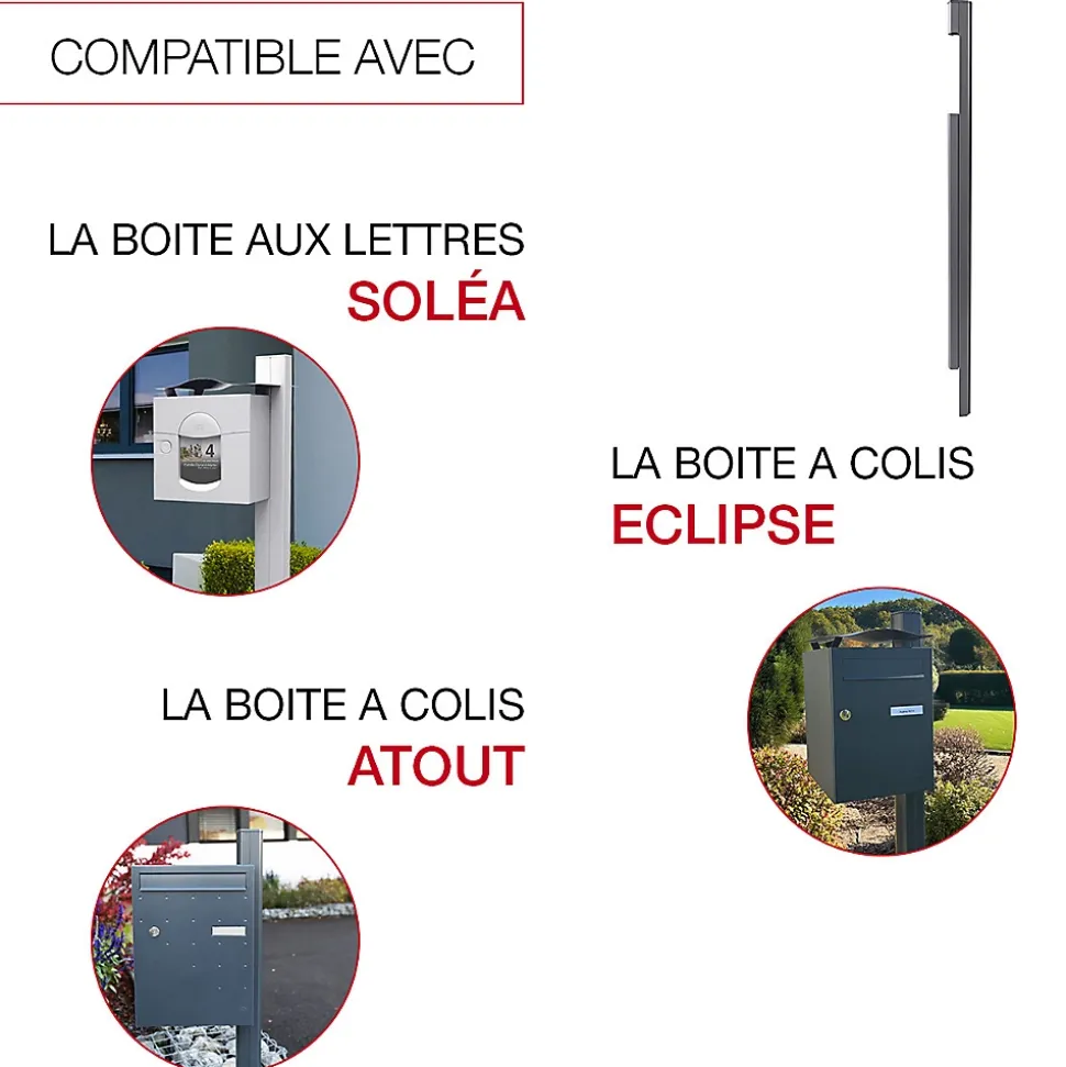 Pied latéral à sceller Gris anthracite mat sablé REN 0206MS