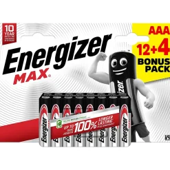 Pile AAA LR3 Energizer Max vendue par 16 pièces