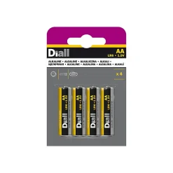 Pile alcaline AA (LR6) Diall, lot de 4