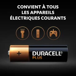 Pile alcaline AA (LR6) Duracell Plus non rechargeable, lot de 12
