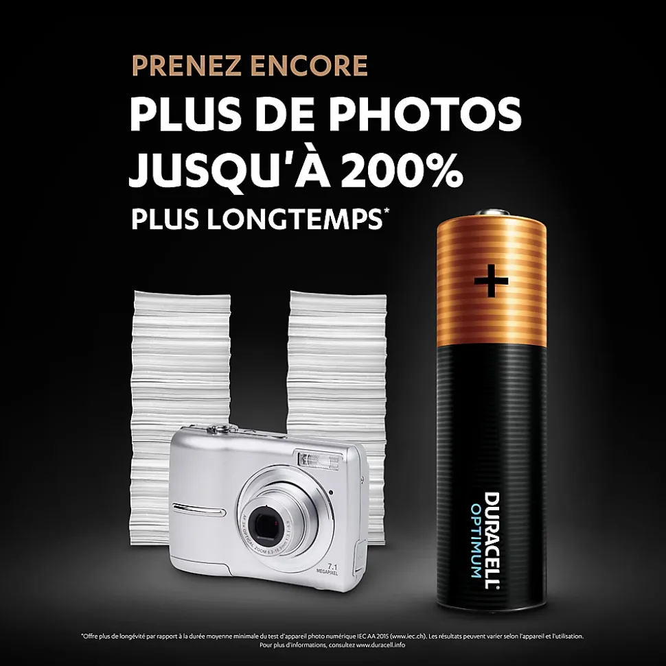 Pile alcaline AA (LR6) Duracell Optimum, lot de 4