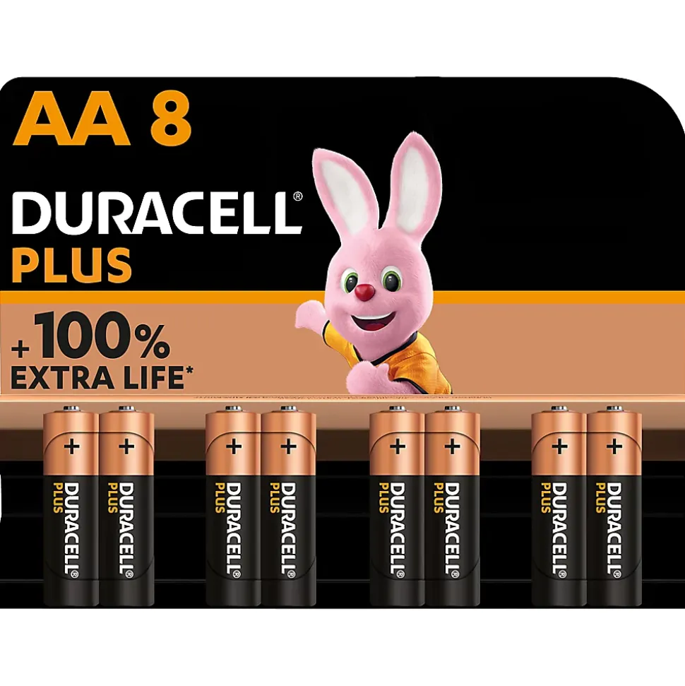 Pile alcaline AA (LR6) Duracell Plus, lot de 8