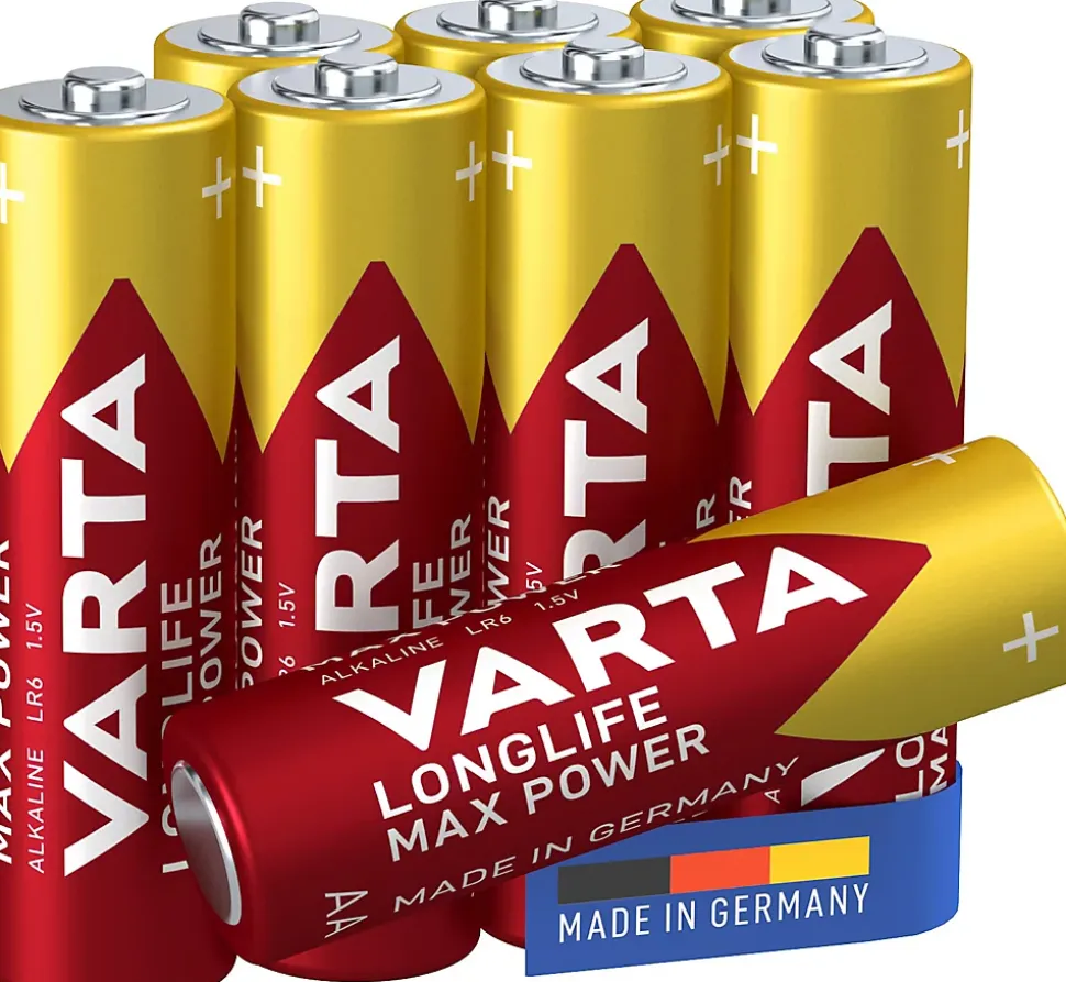 Pile alcaline AA (LR6) Varta Long-life Max Power, lot de 8