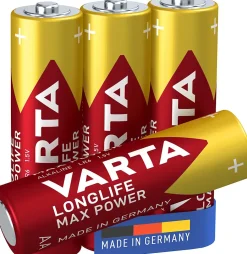 Pile alcaline AA (LR6) Varta Long-life Max Power, lot de 4