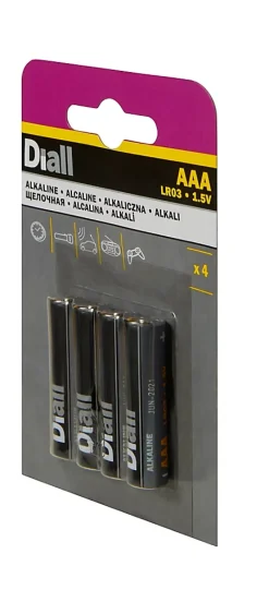 Pile alcaline AAA (LR03) Diall, lot de 4