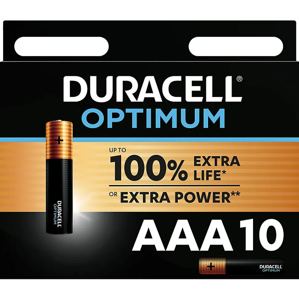 Pile alcaline AAA (LR03) Duracell Optimum, lot de 10