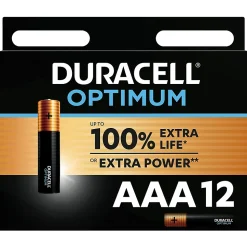 Pile alcaline AAA (LR03) Duracell Optimum, lot de 12